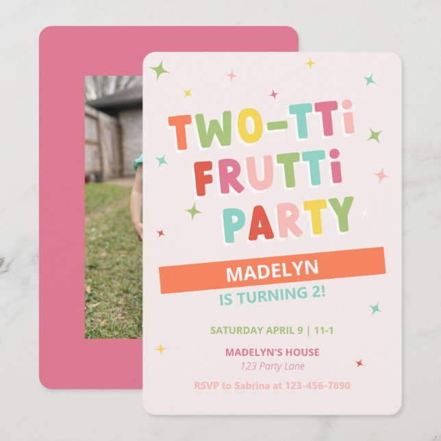 Invitación de dos días a Chica por Frutti (Anverso / Reverso)