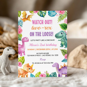 Invitación de dos días a un Chica de dinosaurio li