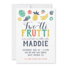 Invitación de dos días de cumpleaños de Fruití