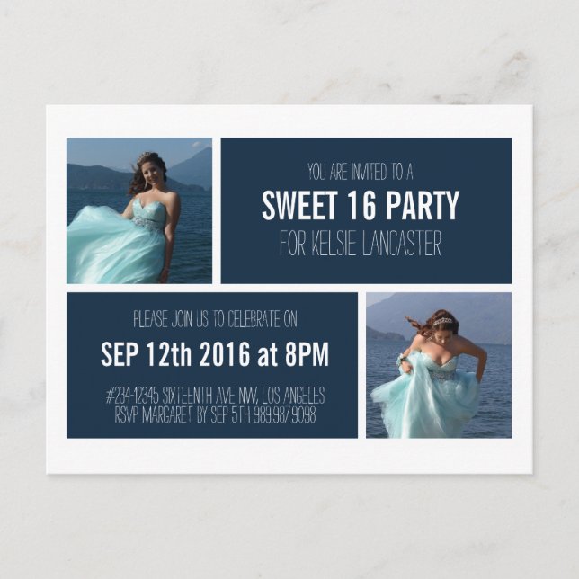 Invitación de dos Fiestas de fotos (Anverso)