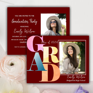 invitación de dos graduados rojos en el GRAD 2025