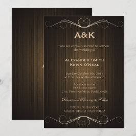Invitación de dos novios de campo gay-gay