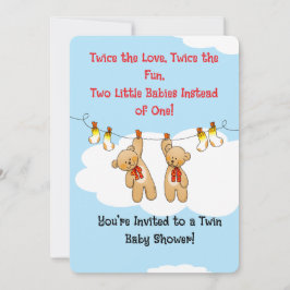 Invitación de dos osos de Baby Shower