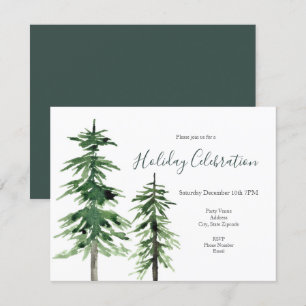 Invitación de dos pinos acuarelas