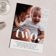 Invitación de dos primeros cumpleaños de la foto