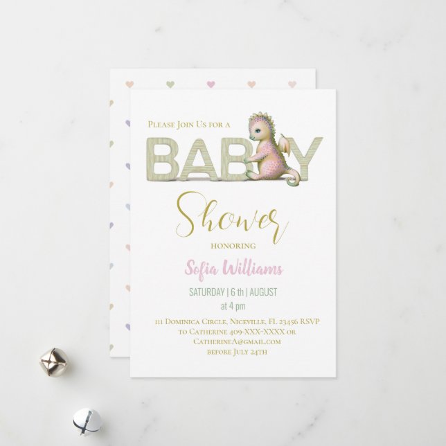 Invitación de dragón adorable (Anverso/Reverso In Situ)