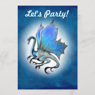 Invitación de dragón azul