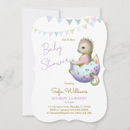 Invitación de dragón lindo para la ducha de bebé