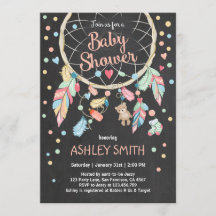 Invitación de Dreamcatcher Baby Shower Boho tribal