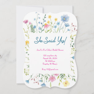 INVITACIÓN DE DUCHA BRIDAL COLORIDA DE FLORES SALV