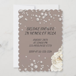 INVITACIÓN DE DUCHA BRIDAL CON tarjeta FAUX PEARLS