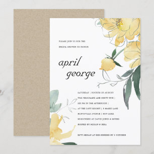 INVITACIÓN DE DUCHA BRIDAL DE FLORAL VERDE CLARA A