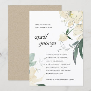 INVITACIÓN DE DUCHA BRIDAL DE FLORAL VERDE EN MARF