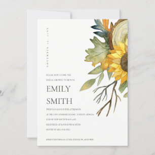 INVITACIÓN DE DUCHA BRIDAL DE FLORES AMARILLAS DE 
