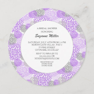 INVITACIÓN DE DUCHA BRIDAL Gris Púrpura