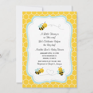 Invitación de ducha de abeja de miel pequeña