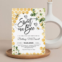 Invitación de ducha de bebé abeja neutral en cuant