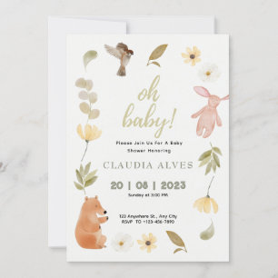 Invitación de Ducha de Bebé Animales del Bosque