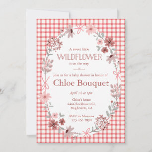 Invitación de ducha de bebé Boho Wildflower Roja 0
