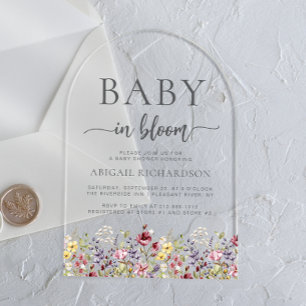 Invitación de ducha de bebé Boho Wildflowers Baby 