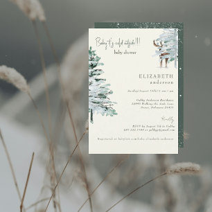 Invitación de ducha de bebé Bosque de invierno Beb