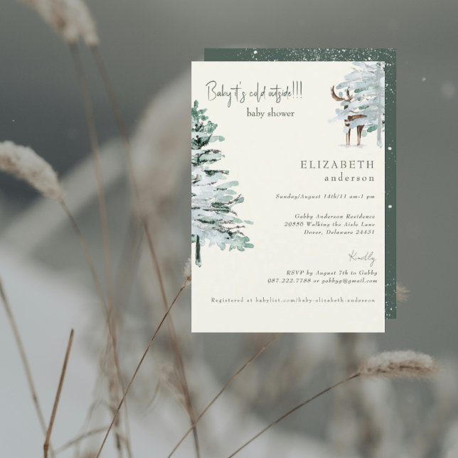 Invitación de ducha de bebé Bosque de invierno Beb (Subido por el creador)