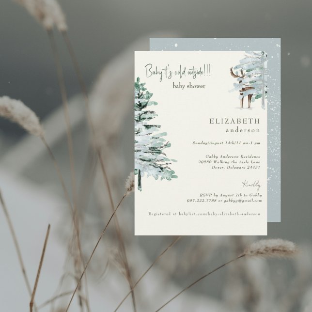 Invitación de ducha de bebé Bosque de invierno II (Subido por el creador)