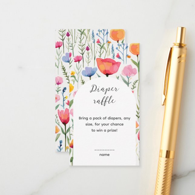 Invitación de ducha de bebé con flores de acuarela (Anverso/Reverso In Situ)
