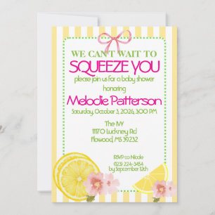 Invitación de ducha de bebé con limón
