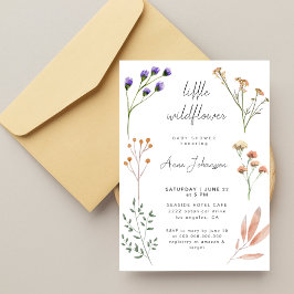 Invitación de Ducha de Bebé con Marco Floral de Fl
