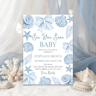 Invitación de Ducha de Bebé Costera Sea You Soon B