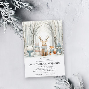 Invitación de ducha de bebé de animales del bosque