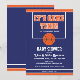 Invitación de ducha de bebé de baloncesto