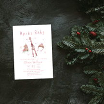 Invitación de ducha de bebé de bosque invernal ros