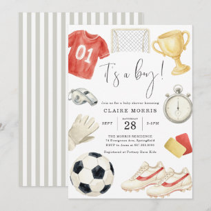 Invitación de Ducha de Bebé de Fútbol