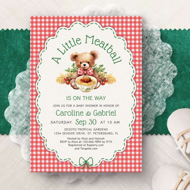 Invitación de Ducha de Bebé de Pequeña Albóndiga I (Subido por el creador)