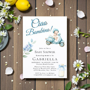 Invitación de ducha de bebé en azul claro Ciao Bam