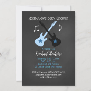 Invitación de ducha de bebé estrella de rock con g