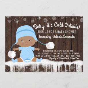 Invitación de ducha de bebé étnico 'Baby its Cold 