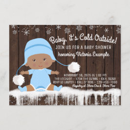 Invitación de ducha de bebé étnico 'Baby its Cold 