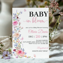 Invitación de Ducha de Bebé Flor de Campo en Flor