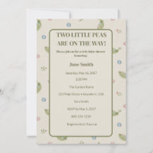 Invitación de Ducha de Bebé Gemelo Dos Pequeñas Ha