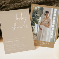 Invitación de ducha de bebé INDIE Boho tonos tierr