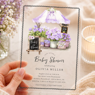 Invitación de ducha de bebé Lilac Baby Bloom