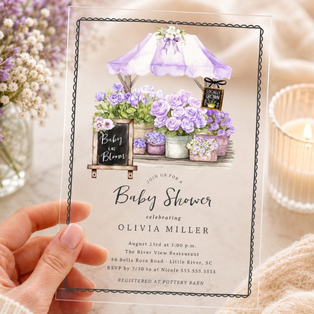 Invitación de ducha de bebé Lilac Baby Bloom (Subido por el creador)