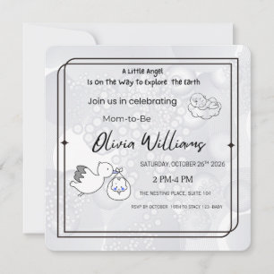 Invitación de Ducha de Bebé Little Angel Eleganc