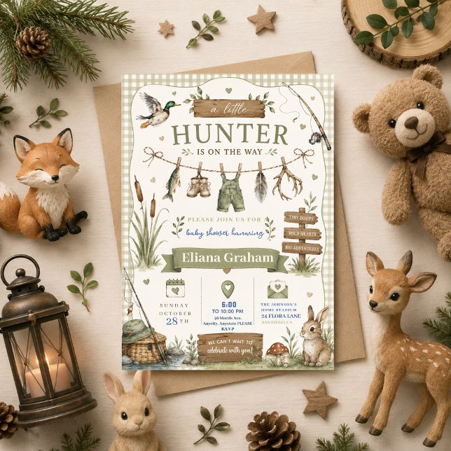 Invitación de Ducha de Bebé Little Hunter Niño Bos (Subido por el creador)