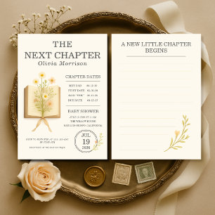 Invitación de Ducha de Bebé 'Los Libros Florales C
