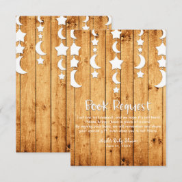 Invitación de ducha de bebé Moon & Stars Oak Wood