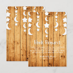 Invitación de ducha de bebé Moon & Stars Oak Wood